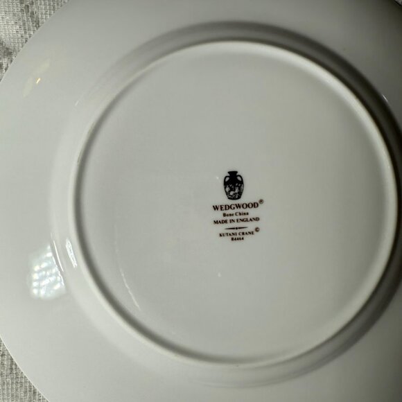 WEDGWOOD “Kutani Crane” Dinner Plate – Bone China, Multicolor Floral, Brown Trim - Picture 8 of 9